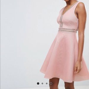 Pink v-neck dress